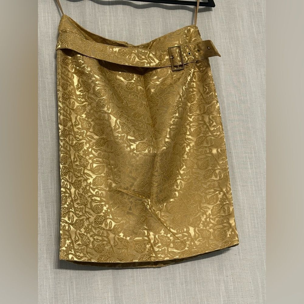 Anne Klein - Gold Tailored Trench and Skirt Suit set - Picture 12 of 16